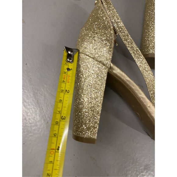 G by Guess Shantel Two-Piece Sandals Glitter Gold Pumps Size 6.5 - Picture 7 of 13